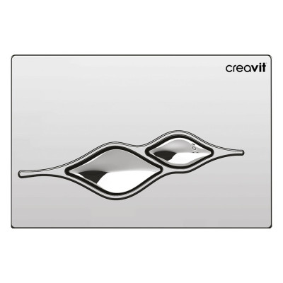 CREAVIT 'UFO' PLAQUE DE COMMANDE - CHROME MAT AVEC TOUCHES BRILLANTES