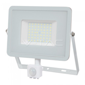 V-TAC Projecteur à capteur LED 50W SAMSUNG Fonction de coupure de puce Corps blanc 6400K