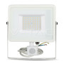V-TAC Projecteur à capteur LED 50W SAMSUNG Fonction de coupure de puce Corps blanc 6400K