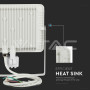 V-TAC Projecteur à capteur LED 50W SAMSUNG Fonction de coupure de puce Corps blanc 6400K