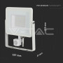 V-TAC Projecteur à capteur LED 50W SAMSUNG Fonction de coupure de puce Corps blanc 6400K