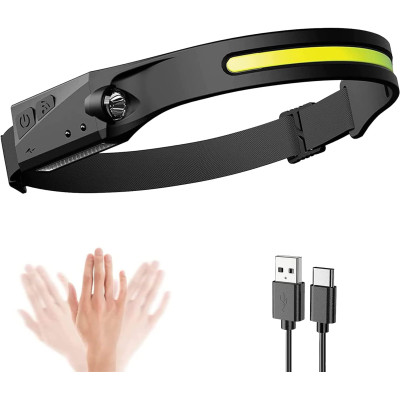 Lampe frontale LED, phare extérieur à capteur, éclairage à induction toutes perspectives à 230 °