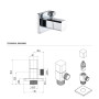 ALONI VALVE D'ARRÊT D'ANGLE QUADRO 1/2X3/8