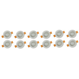 Kit 10 spots orientable GU10 blanc brossé 4W 4000K
