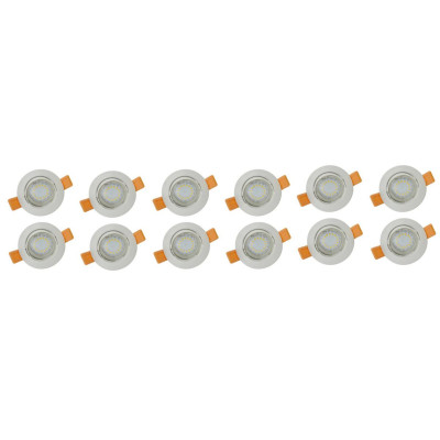 Kit 10 spots orientable GU10 blanc brossé 4W 4000K