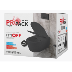 PACK ALONI PRO WC SUSPENDU RIM-OFF + ABATTANT - NOIR MAT