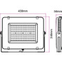 Projecteur LED 200 W SMD Samsung Chip Slim Corps gris 4 000 K
