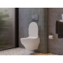 WC suspendu Creavit Ness avec bidet - Chasse d'eau Tornado - Sans rebord - Blanc brillant
