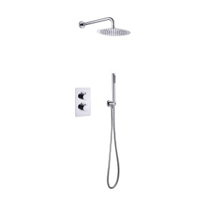 ENSEMBLE DE DOUCHE THERMOSTATIQUE ENCASTRÉ ALONI AVEC POMME DE DOUCHE À PLUIE (Ø25CM) - CHROME