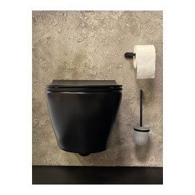 WC Suspendu Noir Mat Avec Robinet Intégre Eau Chaude/Froide