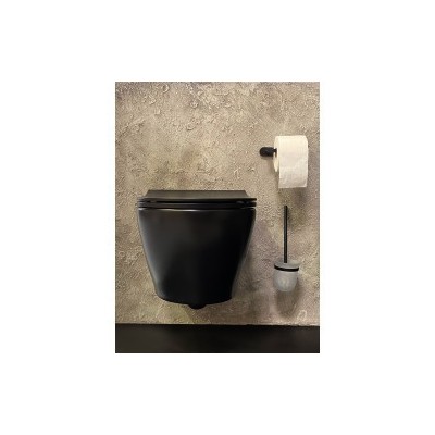 WC Suspendu Noir Mat Avec Robinet Intégre Eau Chaude/Froide