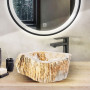 VASQUE EN BOIS FOSSILISÉ 30-35x15CM