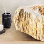 VASQUE EN BOIS FOSSILISÉ 30-35x15CM