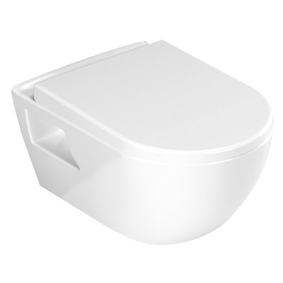 ALONI 'DESIGN' WC SUSPENDU AVEC BIDET EN INOX - BLANC