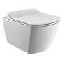 WC SUSPENDU DESIGN RIMOFF AVEC BIDET INOX + FIXATION INVISIBLE - BLANC