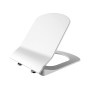 FLAT SIÈGE DE WC DUROPLAST, SOFT-CLOSE AVEC CHARNIÈRES EN INOX - BLANC