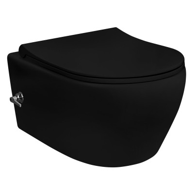 ALONI WC SUSPENDU DESIGN AVEC BIDET EAU CHAUDE/FROIDE - NOIR MAT