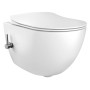 'DESIGN' RIMOFF WC SUSPENDU AVEC HYGIÈNE (BIDET) INOX + ROBINET D'EAU FROIDE - BLANC
