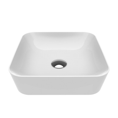 LAVABO CARRÉ EN CÉRAMIQUE CREAVIT 'ULTRA' (40CM) - BLANC