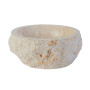 BOL À LAVER EN MARBRE NATUREL ÉRODÉ - CRÈME 30-35x15CM