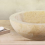 BOL À LAVER EN PIERRE ENTIÈREMENT POLI - MARBRE CRÈME 35x12CM