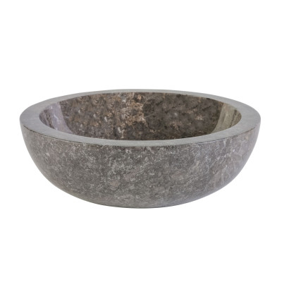 BOL À LAVER EN PIERRE ENTIÈREMENT POLI - MARBRE GRIS 35x12CM