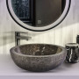 BOL À LAVER EN PIERRE ENTIÈREMENT POLI - MARBRE GRIS 35x12CM