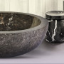 BOL À LAVER EN PIERRE ENTIÈREMENT POLI - MARBRE GRIS 35x12CM