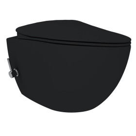 CREAVIT RIMOFF WC SUSPENDU AVEC BIDET EAU CHAUDE/FROIDE - NOIR MAT