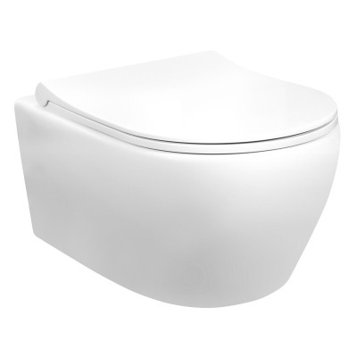WC SUSPENDU ALONI AVEC PULVÉRISATEUR EN ACIER INOXYDABLE BLANC MAT